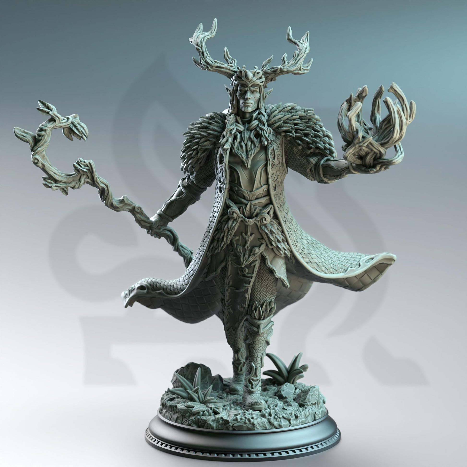 Pontifax the Emerald Eyed, Fey Court Wizard by DM Stash | Unpainted | Print on Demand | Use Code FREESHIP50