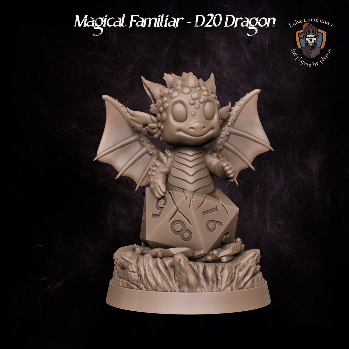 Magical D20 Dragon Familiar by Lubart Miniatures | Unpainted | Print on Demand | Use Code FREESHIP50