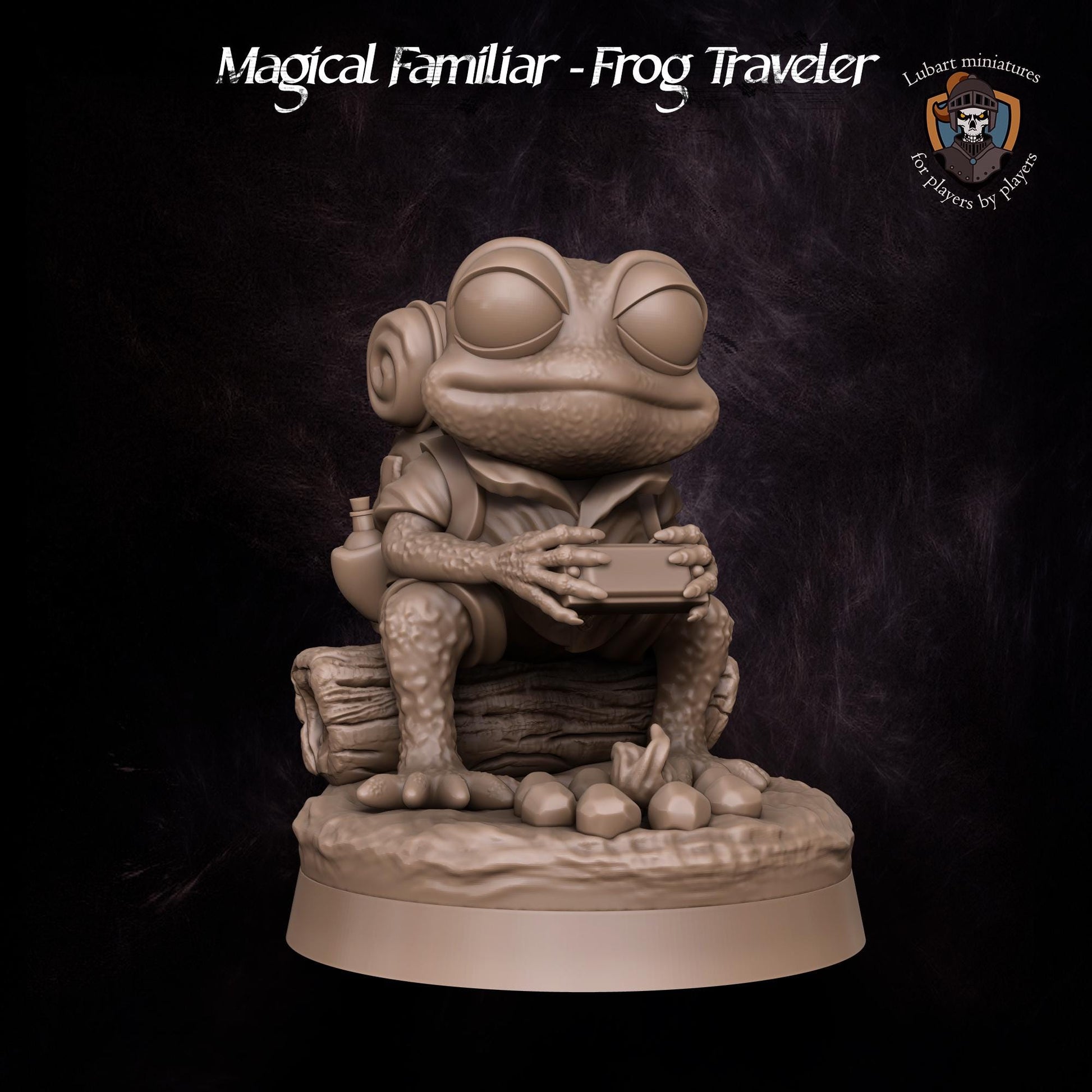 Magical Frog Traveler Familiar by Lubart Miniatures | Unpainted | Print on Demand | Use Code FREESHIP50