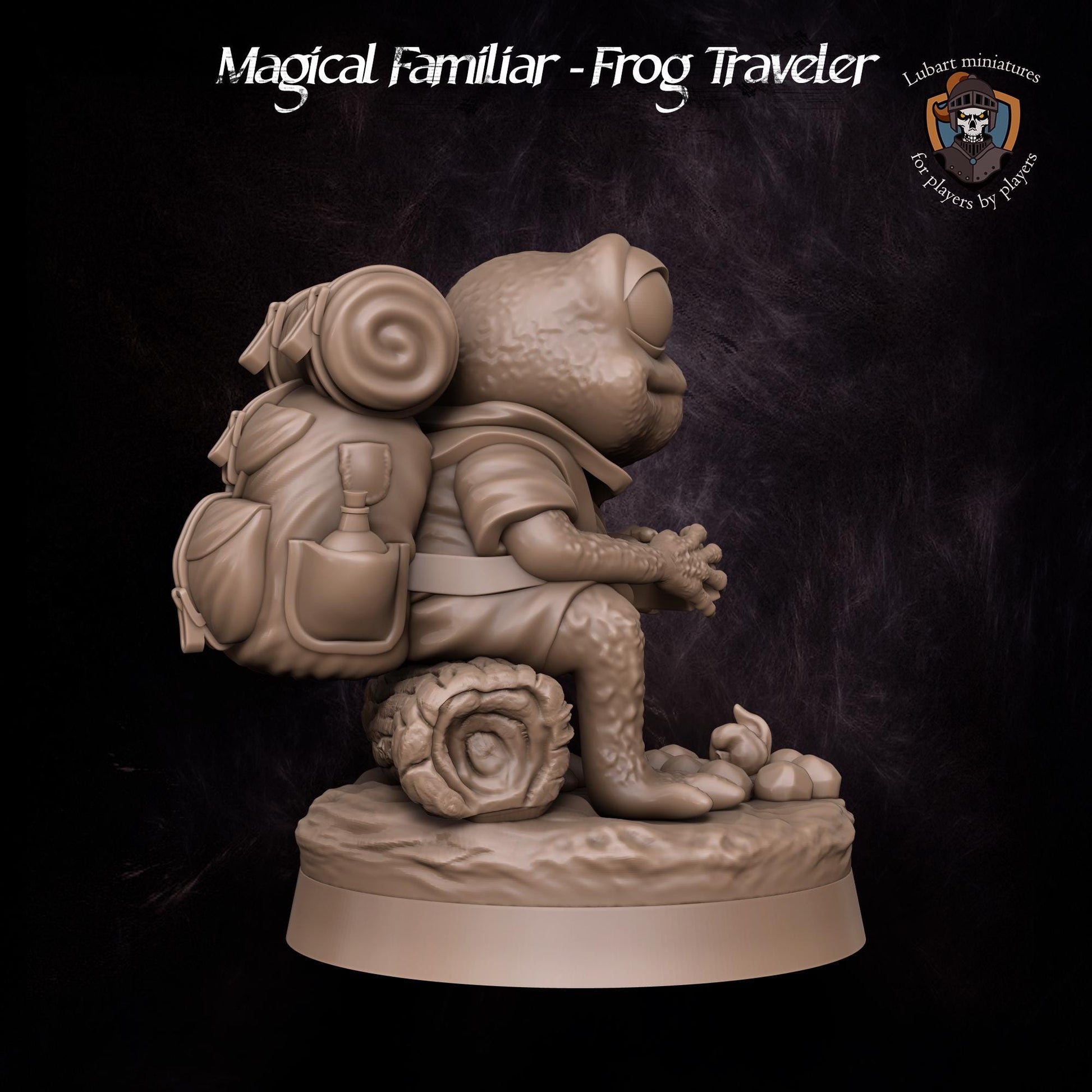 Magical Frog Traveler Familiar by Lubart Miniatures | Unpainted | Print on Demand | Use Code FREESHIP50