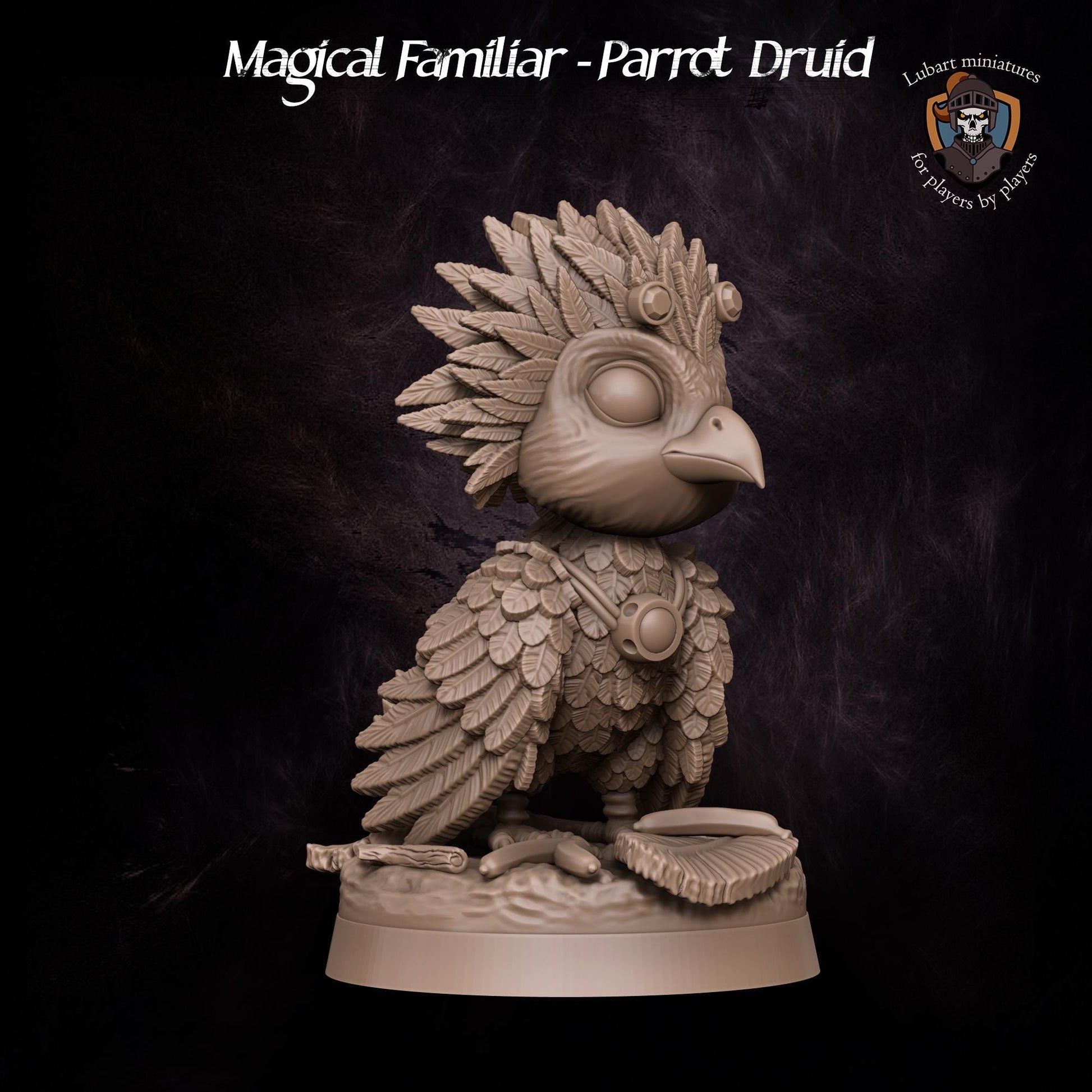 Magical Parrot Druid Familiar by Lubart Miniatures | Unpainted | Print on Demand | Use Code FREESHIP50