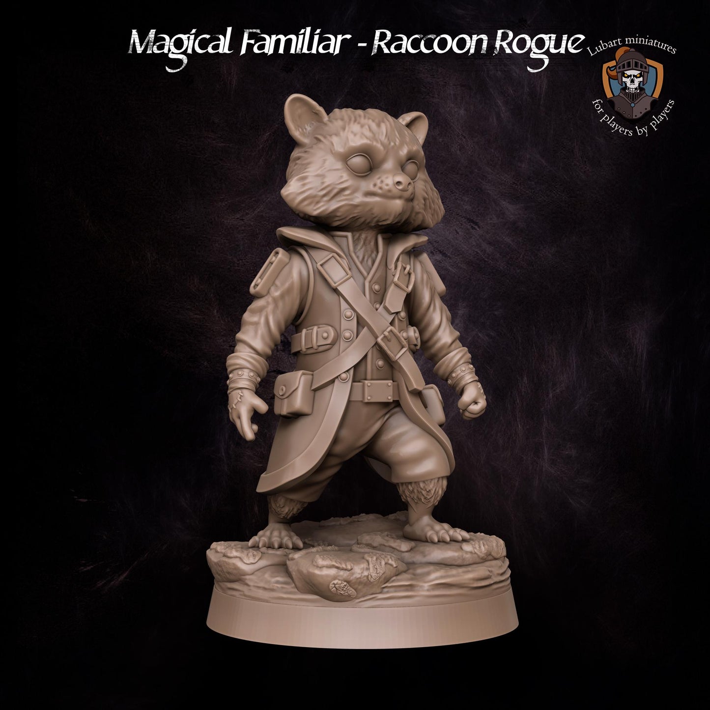 Magical Raccoon Rogue Familiar by Lubart Miniatures | Unpainted | Print on Demand | Use Code FREESHIP50