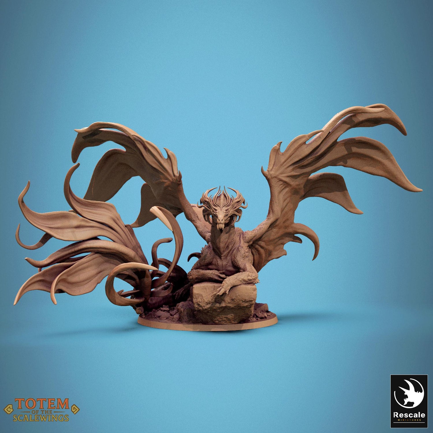 Adult Brass Dragon, 2024 Redesign by Rescale Miniatures | Unpainted | Print on Demand | Use Code FREESHIP50