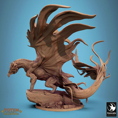 Adult Brass Dragon, 2024 Redesign by Rescale Miniatures | Unpainted | Print on Demand | Use Code FREESHIP50