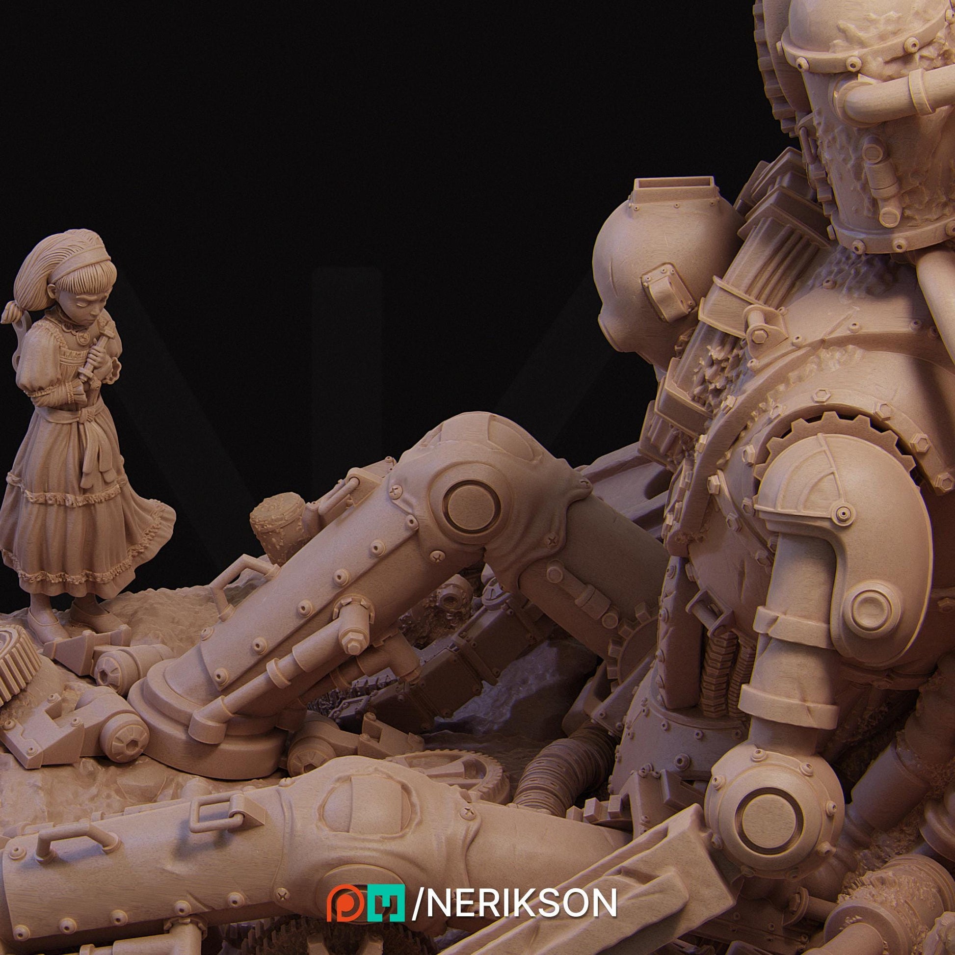 Abandoned Robot Diorama by Nerikson | Unpainted | Print on Demand | Use Code FREESHIP50