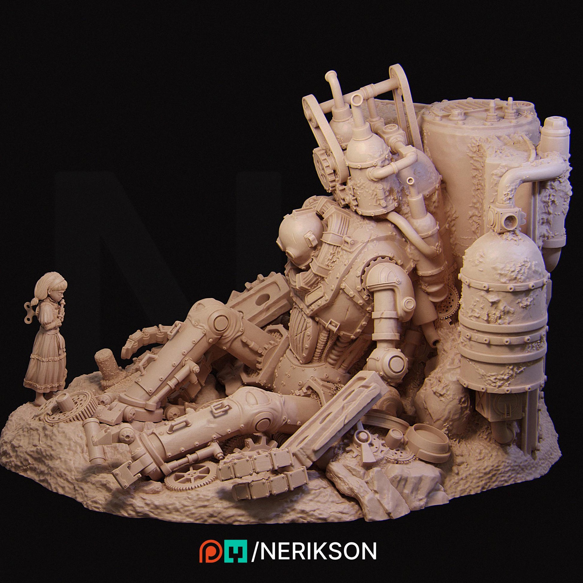 Abandoned Robot Diorama by Nerikson | Unpainted | Print on Demand | Use Code FREESHIP50