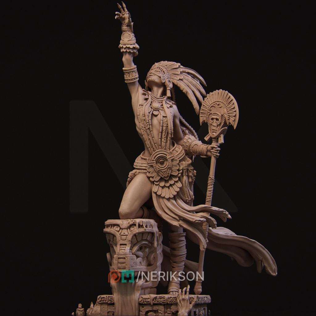 Necalin, the Priestess of Death by Nerikson | Unpainted | Print on Demand | Use Code FREESHIP50