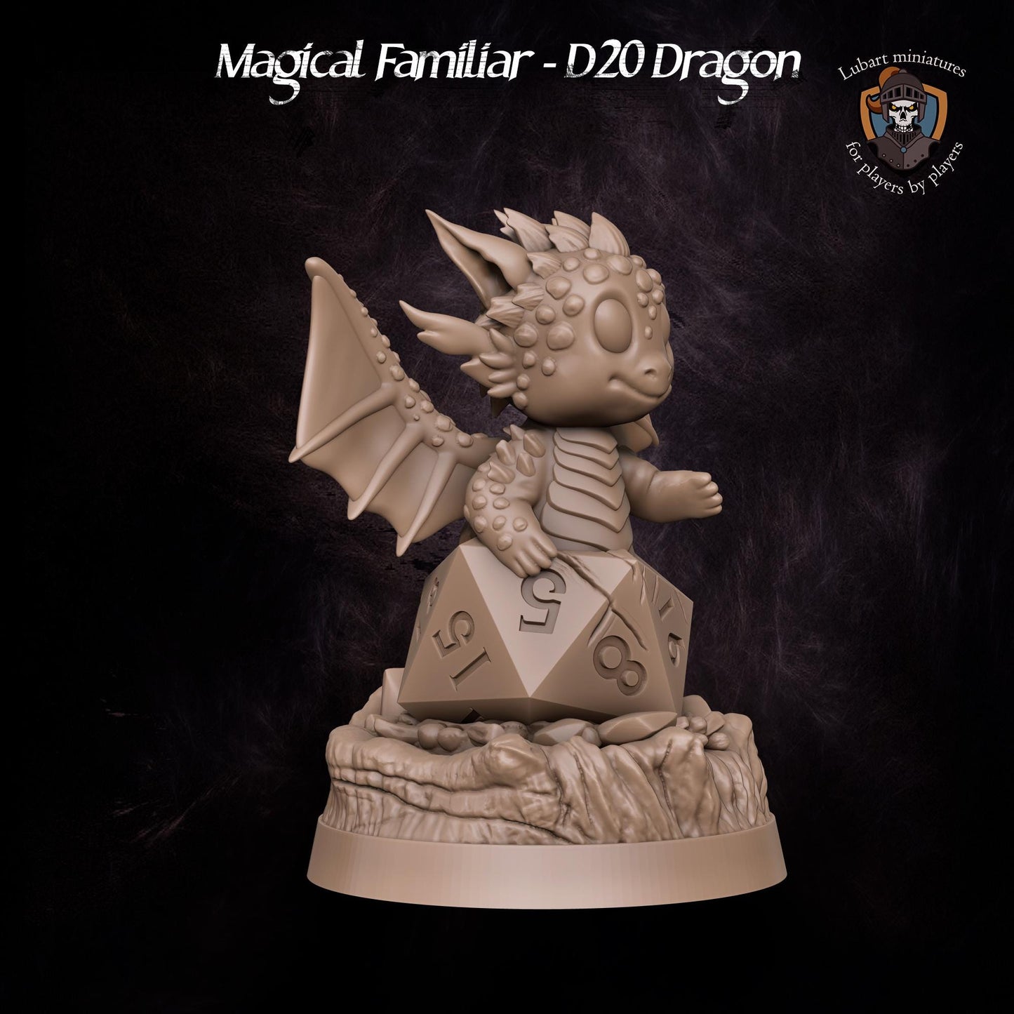 Magical D20 Dragon Familiar by Lubart Miniatures | Unpainted | Print on Demand | Use Code FREESHIP50