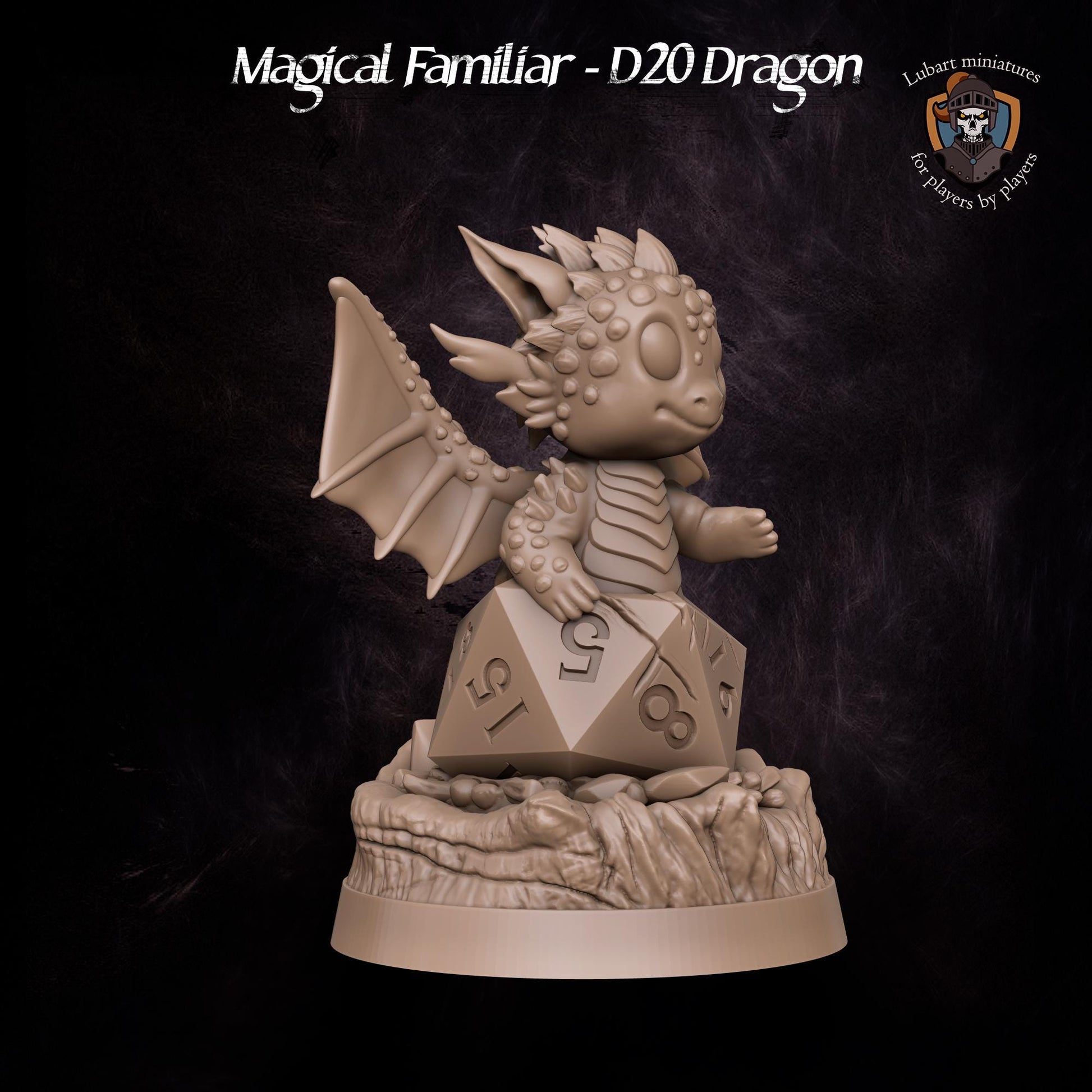Magical D20 Dragon Familiar by Lubart Miniatures | Unpainted | Print on Demand | Use Code FREESHIP50