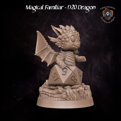 Magical D20 Dragon Familiar by Lubart Miniatures | Unpainted | Print on Demand | Use Code FREESHIP50