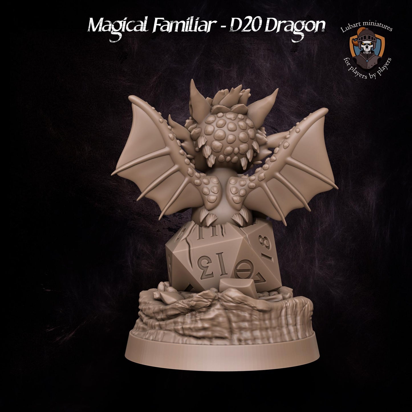 Magical D20 Dragon Familiar by Lubart Miniatures | Unpainted | Print on Demand | Use Code FREESHIP50