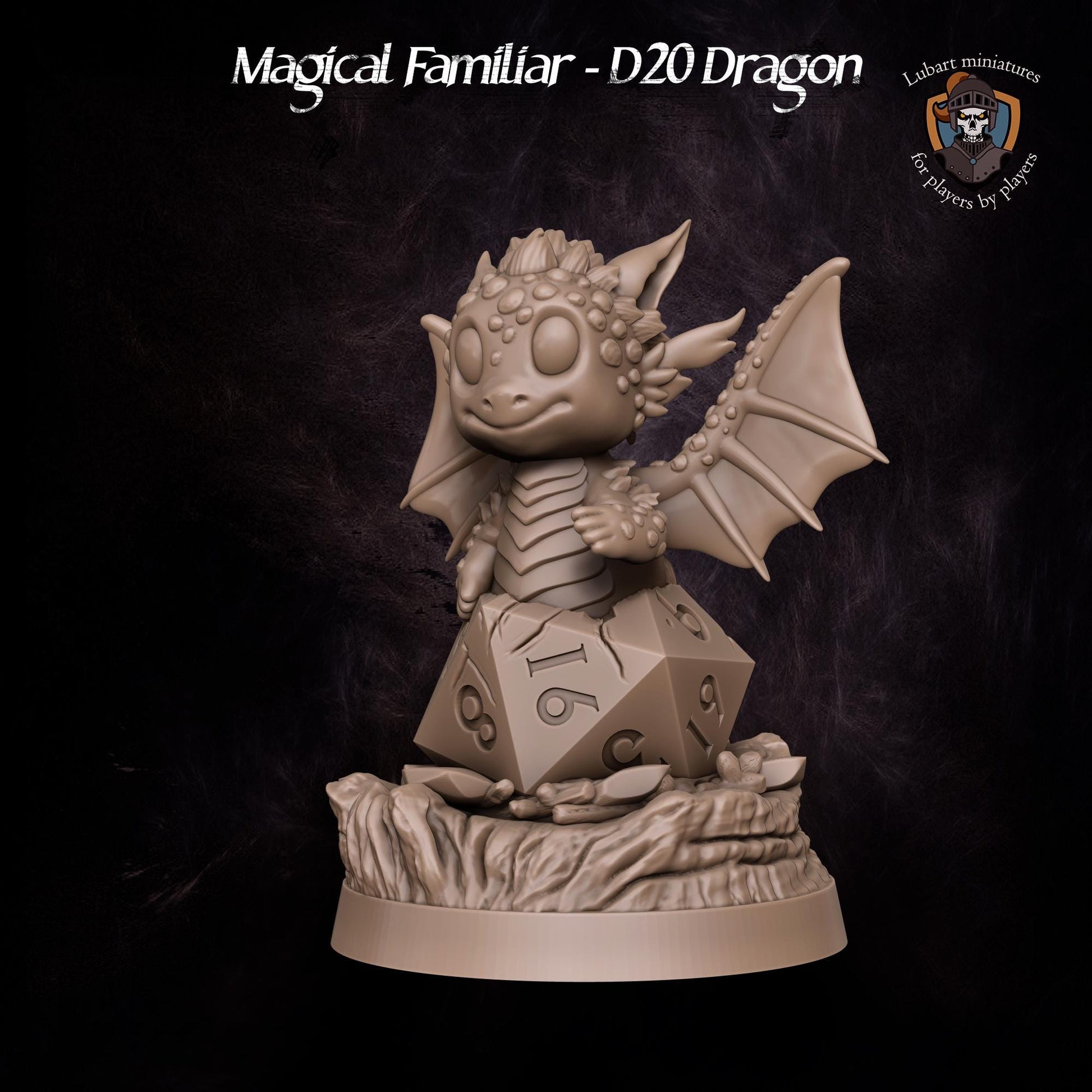 Magical D20 Dragon Familiar by Lubart Miniatures | Unpainted | Print on Demand | Use Code FREESHIP50