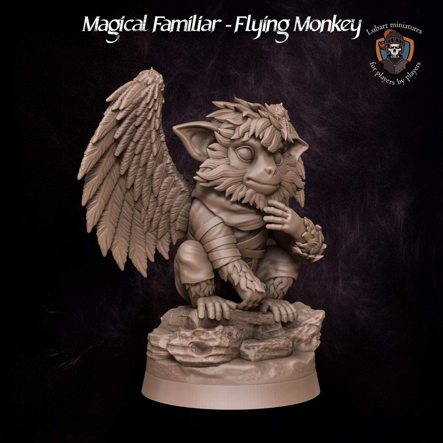 Magical Flying Monkey Familiar by Lubart Miniatures | Unpainted | Print on Demand | Use Code FREESHIP50