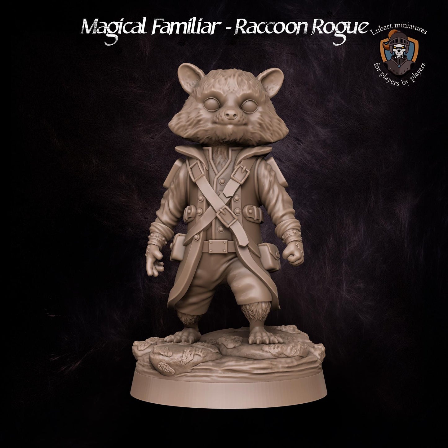 Magical Raccoon Rogue Familiar by Lubart Miniatures | Unpainted | Print on Demand | Use Code FREESHIP50
