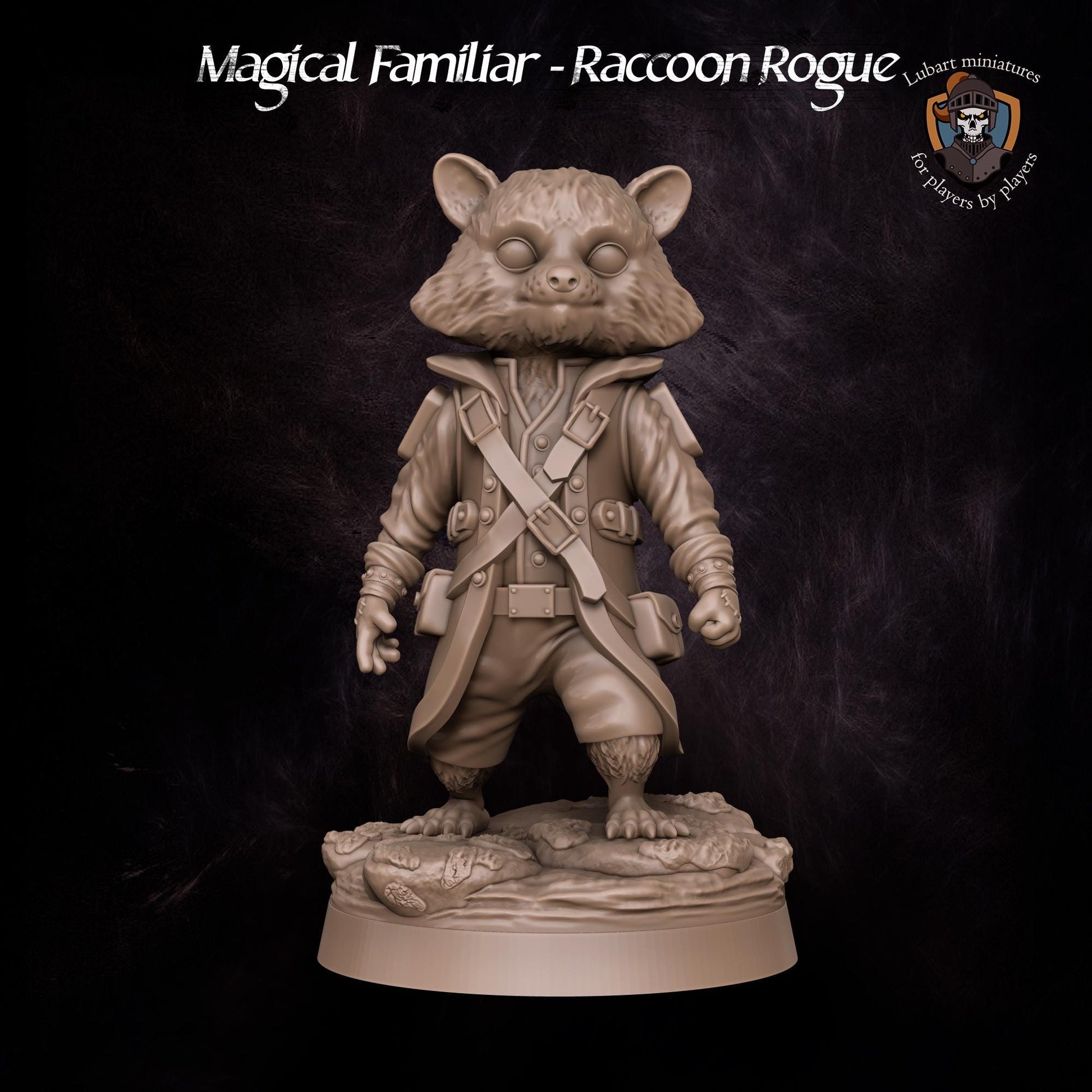 Magical Raccoon Rogue Familiar by Lubart Miniatures | Unpainted | Print on Demand | Use Code FREESHIP50