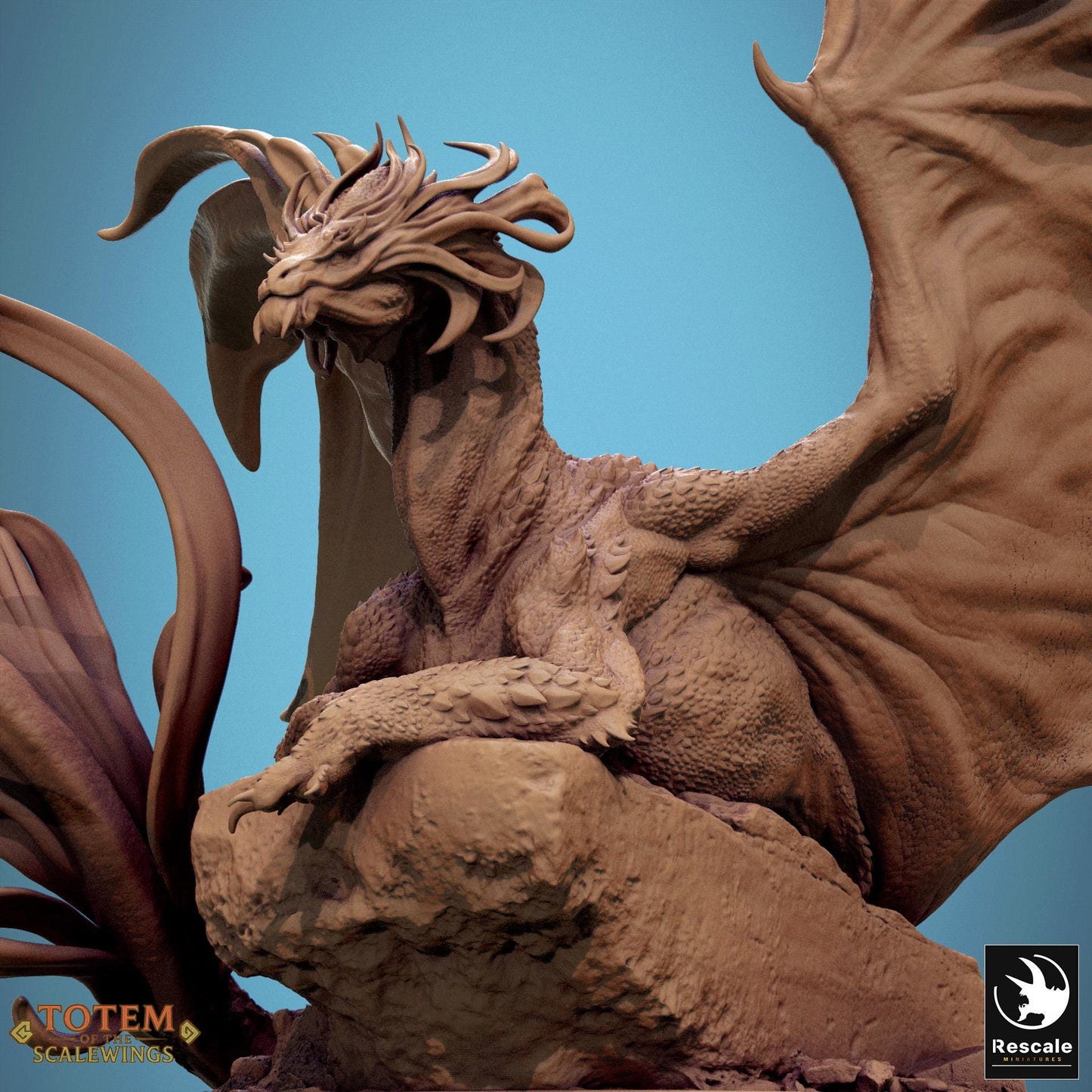 Adult Brass Dragon, 2024 Redesign by Rescale Miniatures | Unpainted | Print on Demand | Use Code FREESHIP50