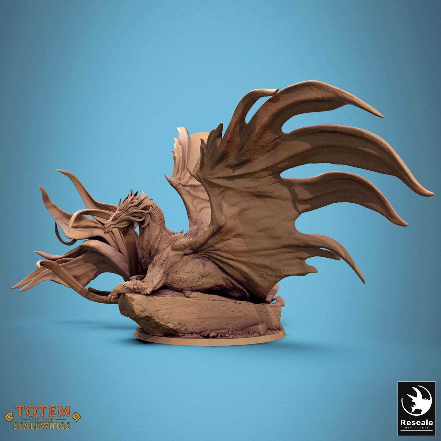 Adult Brass Dragon, 2024 Redesign by Rescale Miniatures | Unpainted | Print on Demand | Use Code FREESHIP50