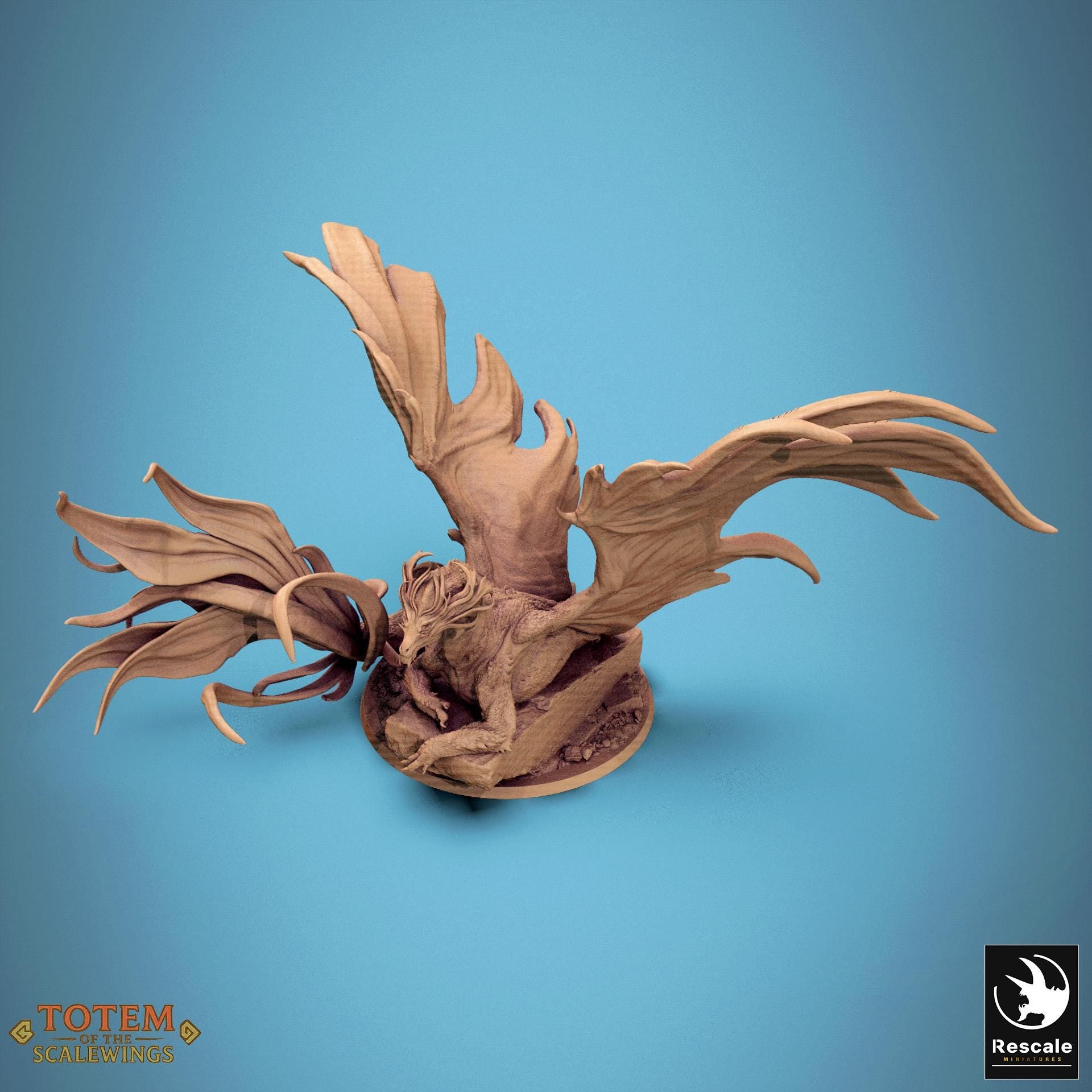 Adult Brass Dragon, 2024 Redesign by Rescale Miniatures | Unpainted | Print on Demand | Use Code FREESHIP50
