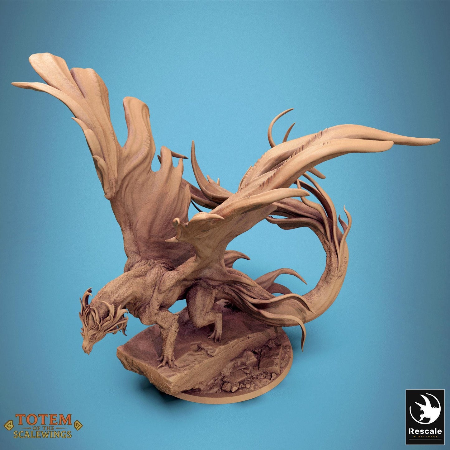 Adult Brass Dragon, 2024 Redesign by Rescale Miniatures | Unpainted | Print on Demand | Use Code FREESHIP50