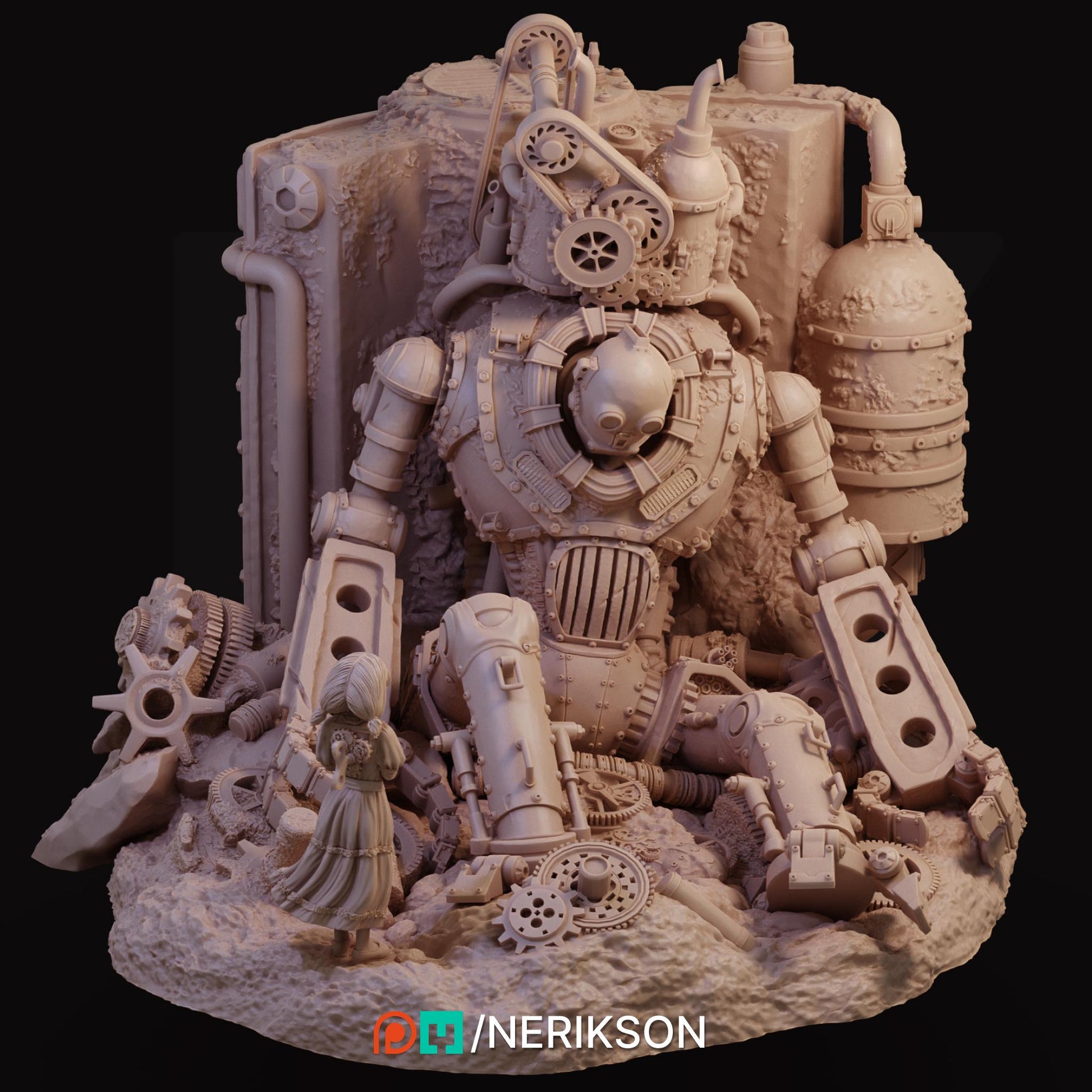 Abandoned Robot Diorama by Nerikson | Unpainted | Print on Demand | Use Code FREESHIP50