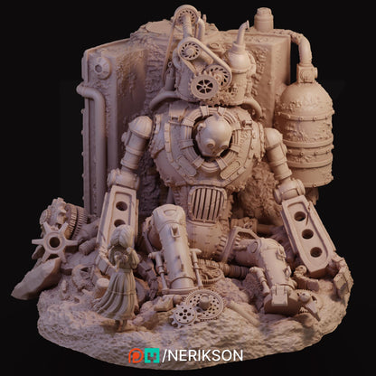Abandoned Robot Diorama by Nerikson | Unpainted | Print on Demand | Use Code FREESHIP50