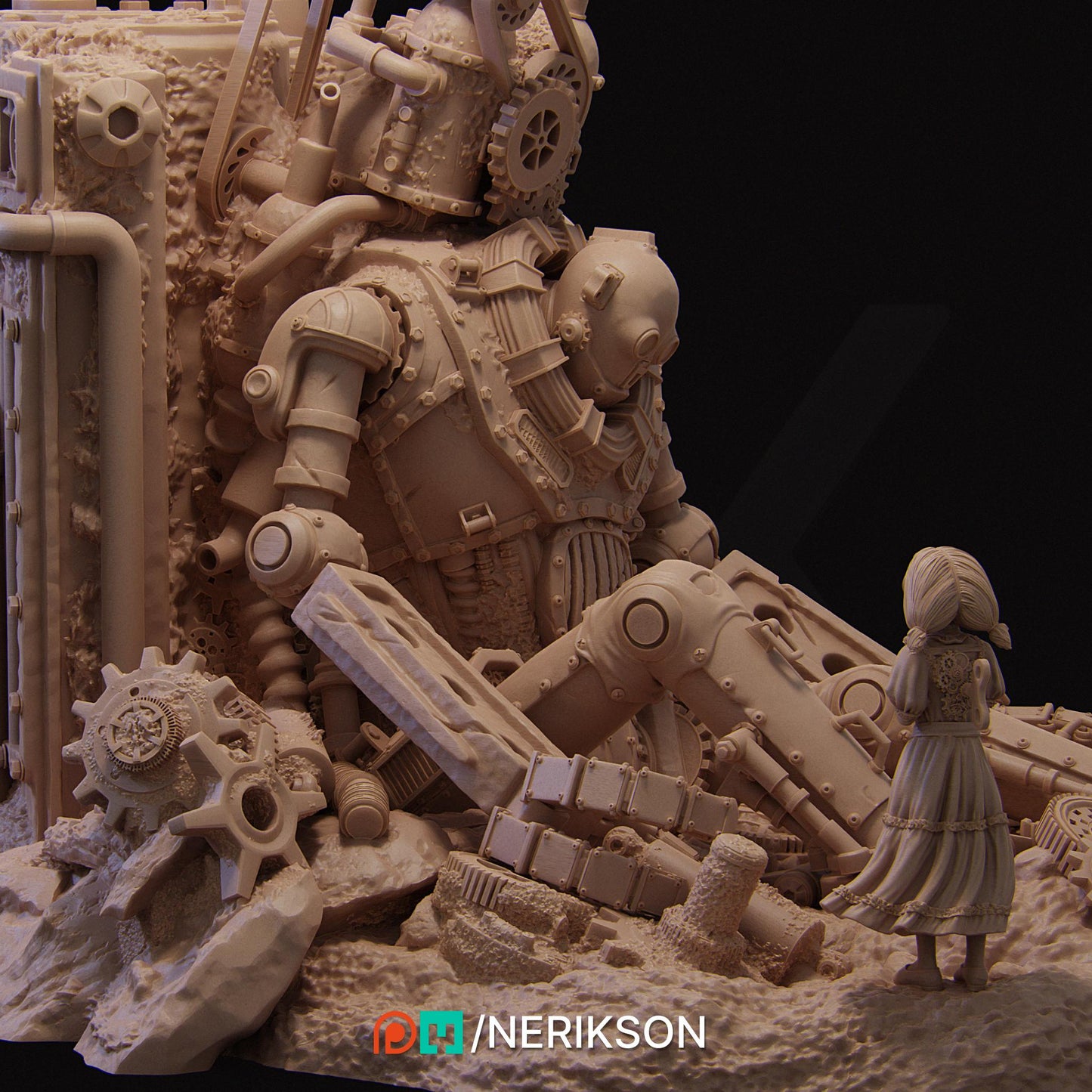 Abandoned Robot Diorama by Nerikson | Unpainted | Print on Demand | Use Code FREESHIP50