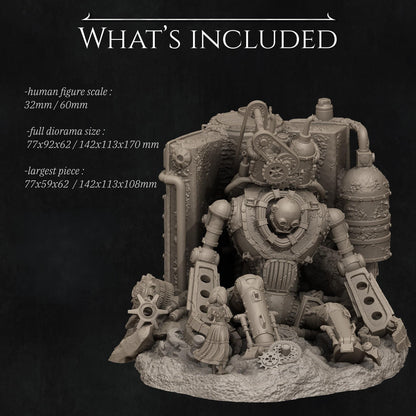 Abandoned Robot Diorama by Nerikson | Unpainted | Print on Demand | Use Code FREESHIP50