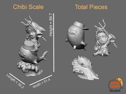 Chibi Shark-girl idol by NomNom Figures