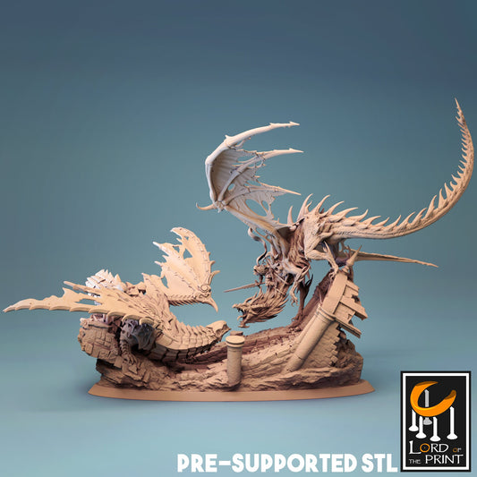 Dragon Duel (Armored vs Cursed) by Rescale Miniatures | Please Read Description | Print on Demand