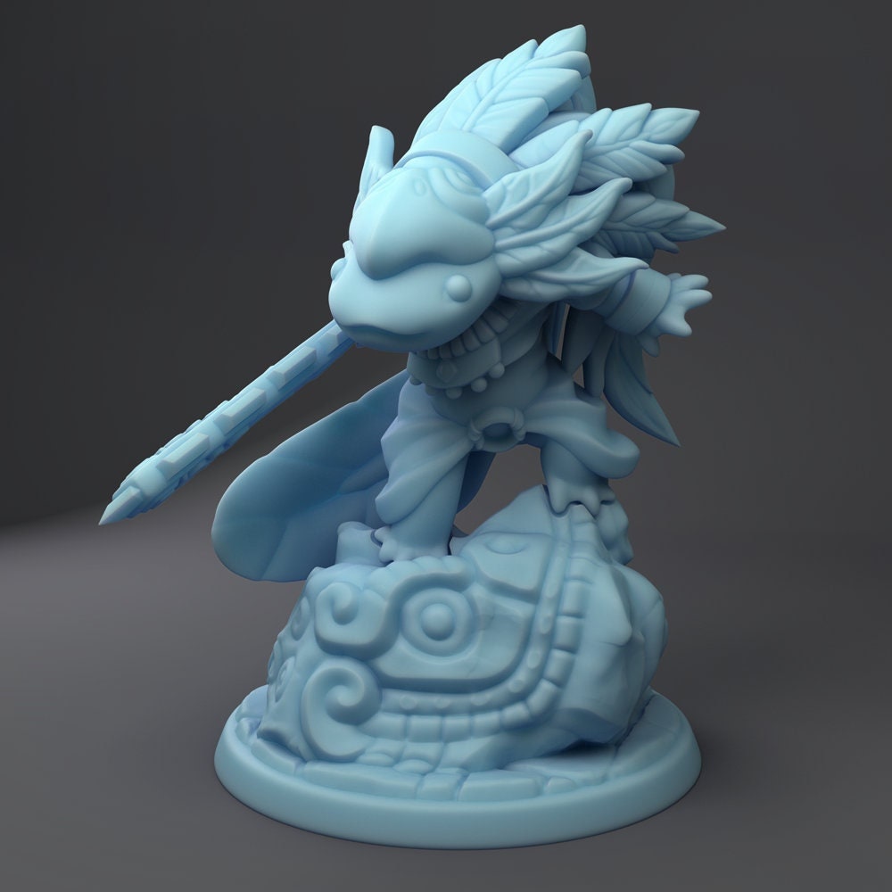 Aztec Axolotl by Twin Goddess Miniatures | Please Read Description | Print on Demand