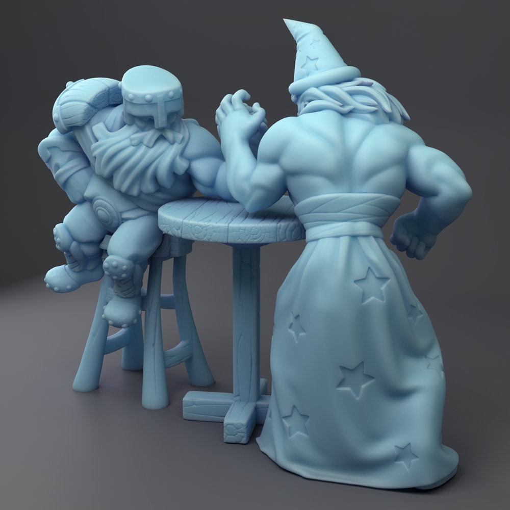 Dorf & Magus, Arm Wrestlers by Twin Goddess Miniatures
