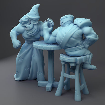 Dorf & Magus, Arm Wrestlers by Twin Goddess Miniatures