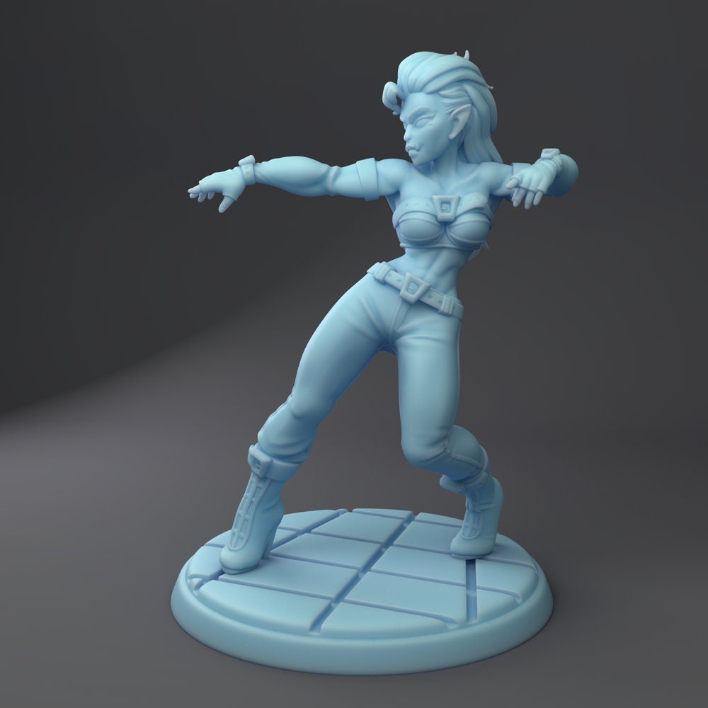 Maggona, Synth Orc Dancer by Twin Goddess Miniatures