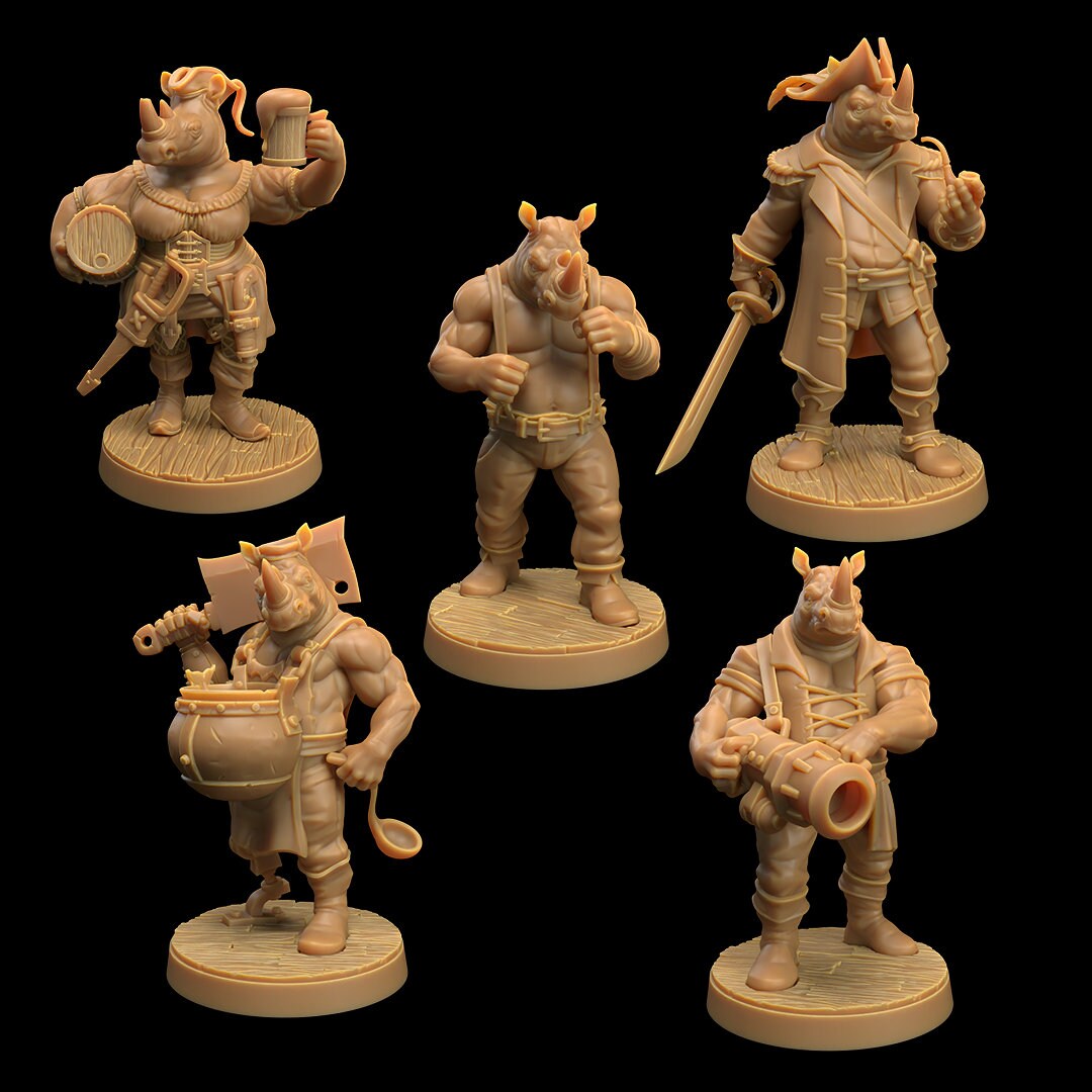 Space Pirate Crew (Hippo, Elephant, Rhino) by Dragon Trappers Lodge