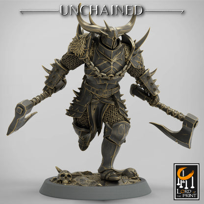 Unchained Dual Axe Light Infantry by Lord of the Print | Please Read Description