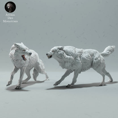 Arctic Wolves 1:32 Scale Model by Animal Den Miniatures | Please Read Description