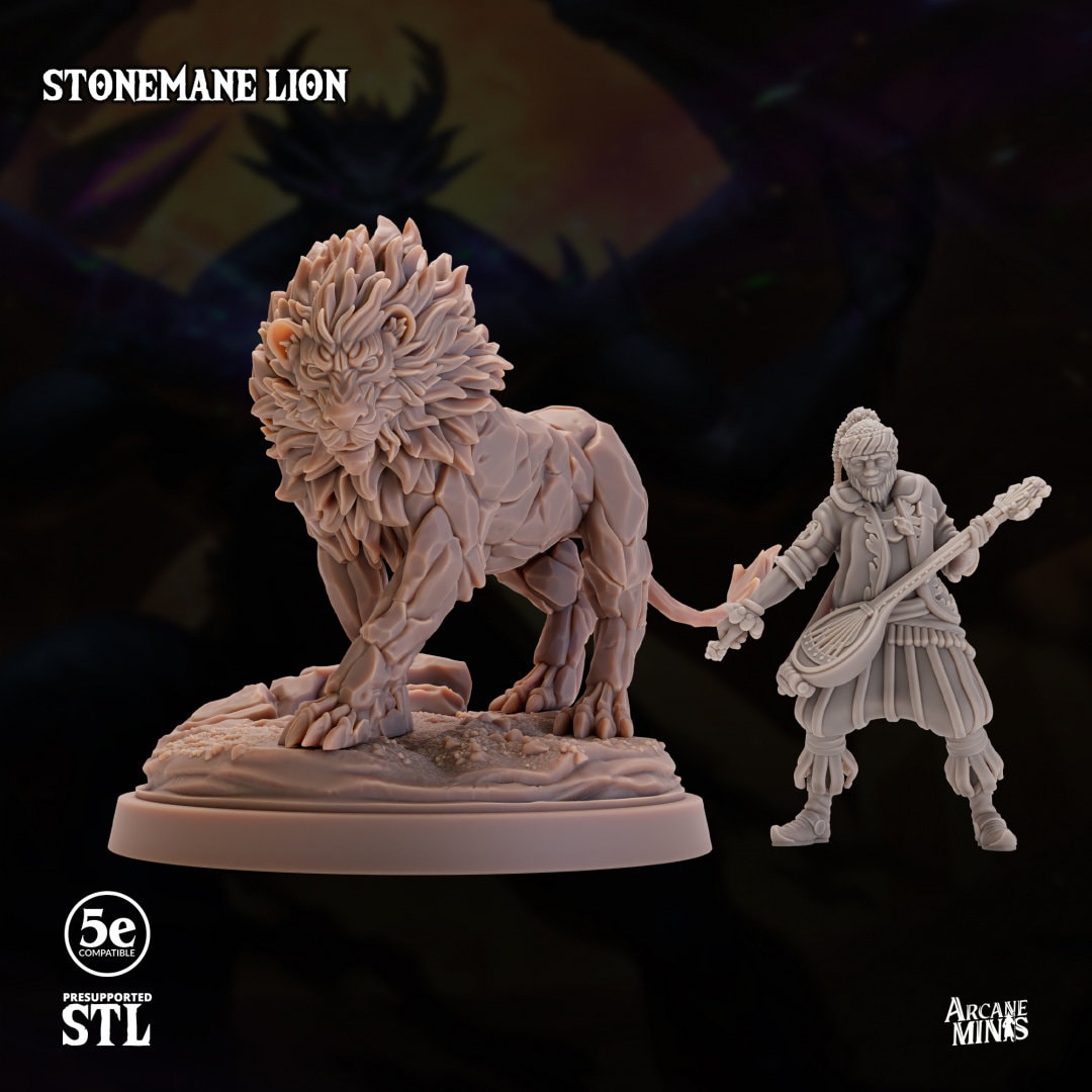 Stonemane Lion by Arcane Minis | Please Read Description