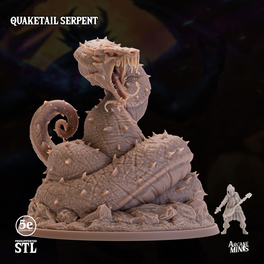 Quaketail Serpent by Arcane Minis | Please Read Description