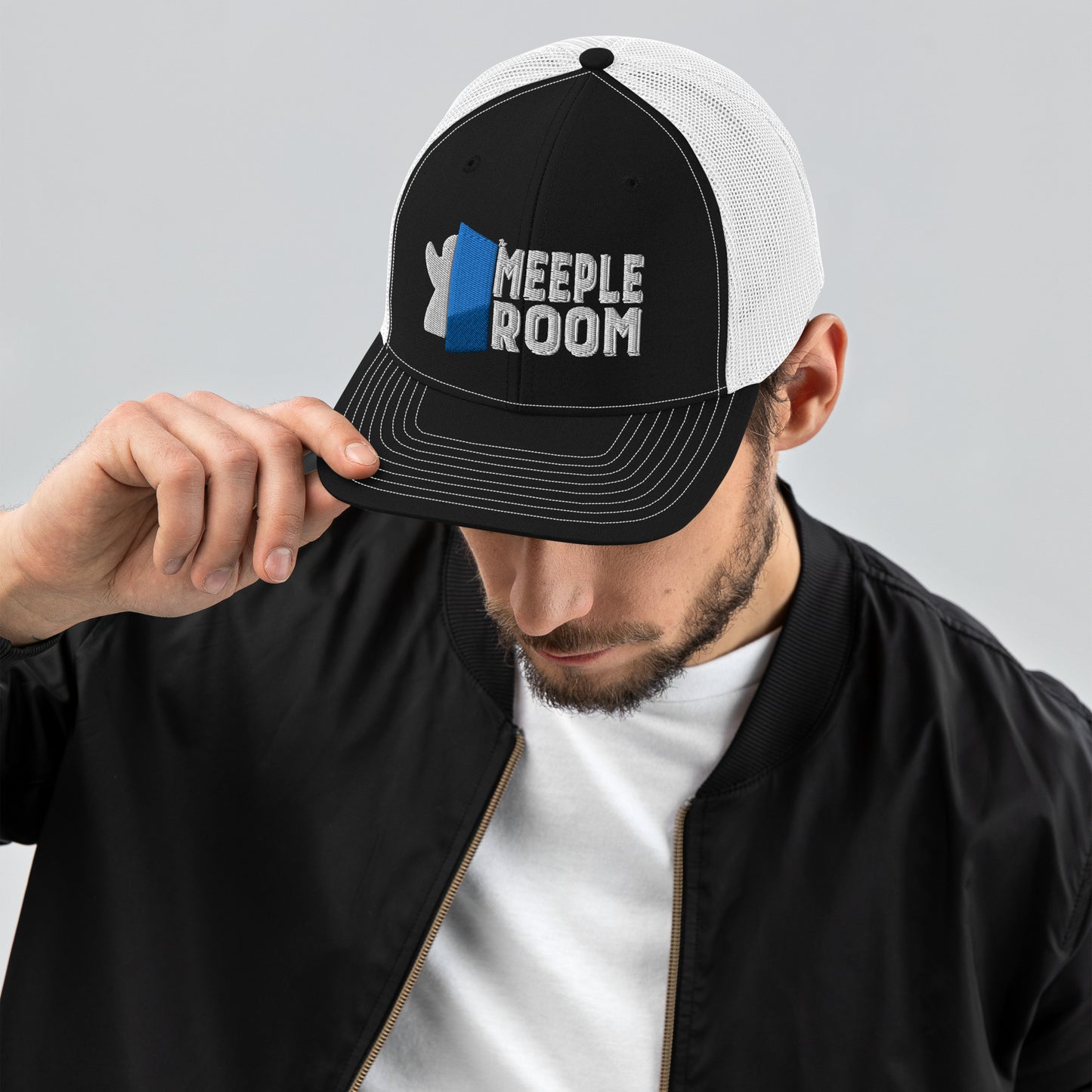 Meeple Room Trucker Cap - White Text